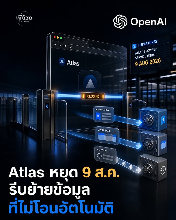 Atlas จะหยุดทำงาน 9 สิงหาคม 2026 — ข้อมูลไหนที่ต้องเตรียมตัวล่วงหน้า