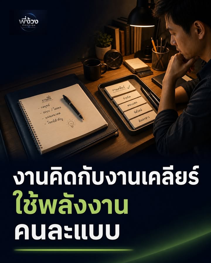 งานคิดกับงานเคลียร์ ต้องแยกกอง ไม่งั้นสมองจะเหนื่อยตั้งแต่เช้า