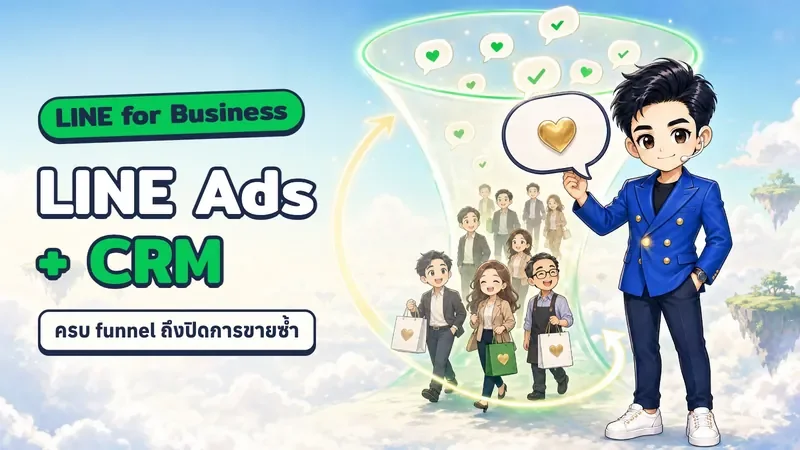 ปกคลาส LINE Ads + CRM Full Funnels